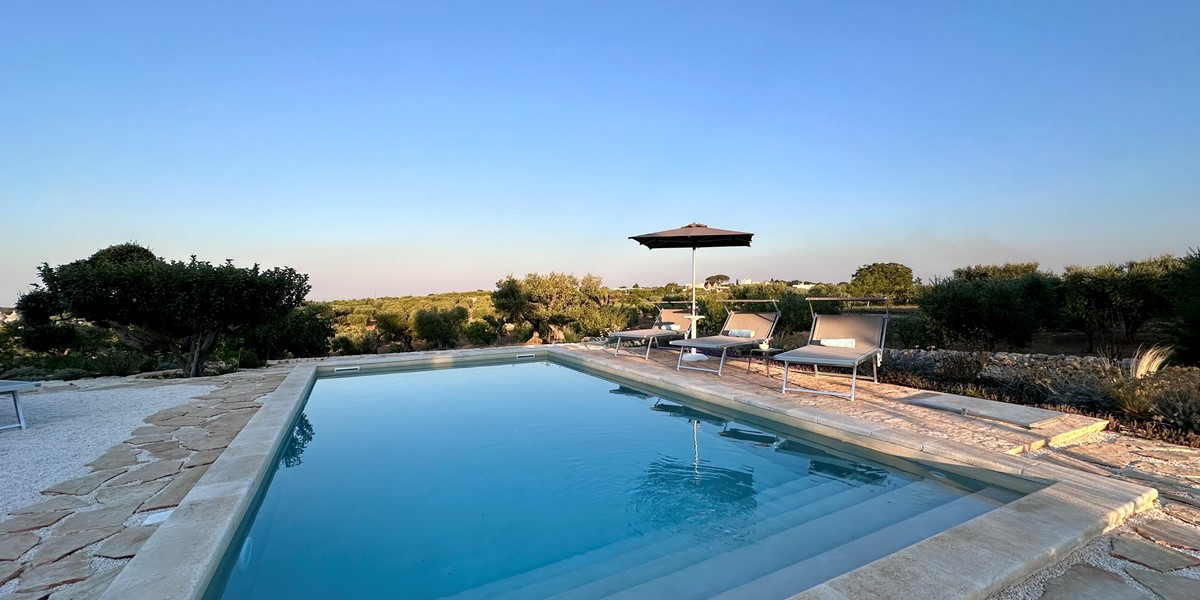 Trulli Pietra Luna Bosco Selva Pool Sunset