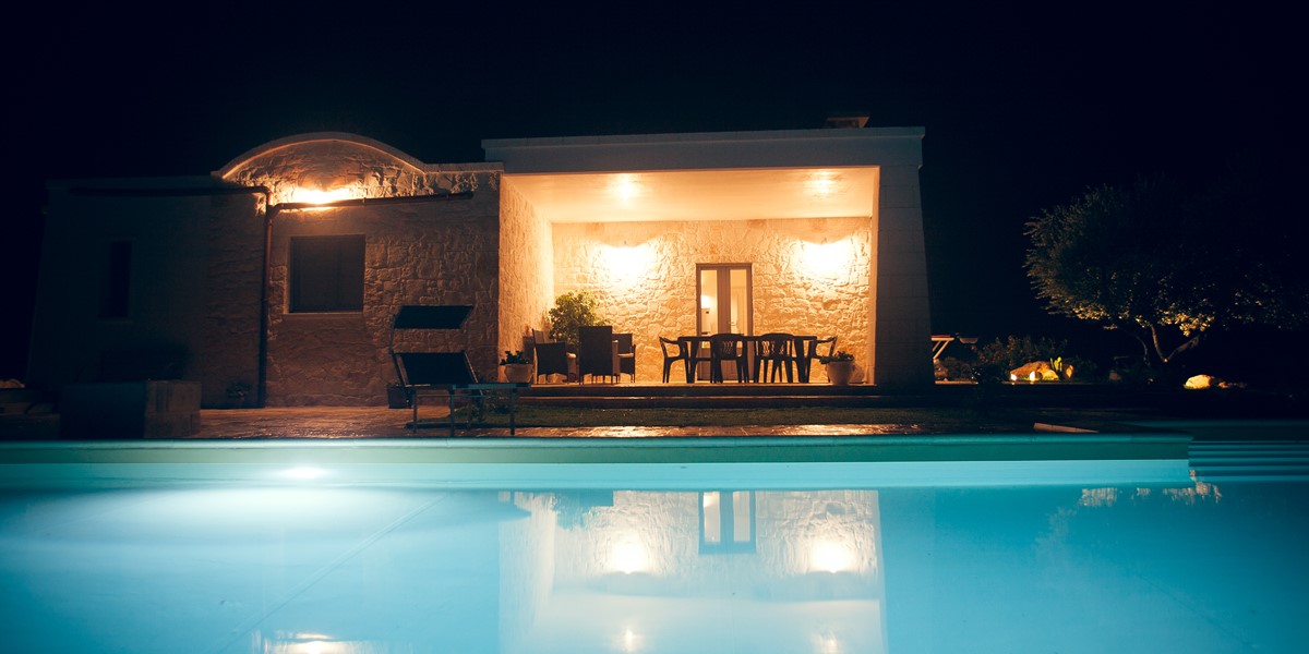 Villa Sudest Pool At Night